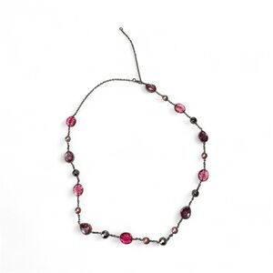 Elegant Pink and Silver Necklace